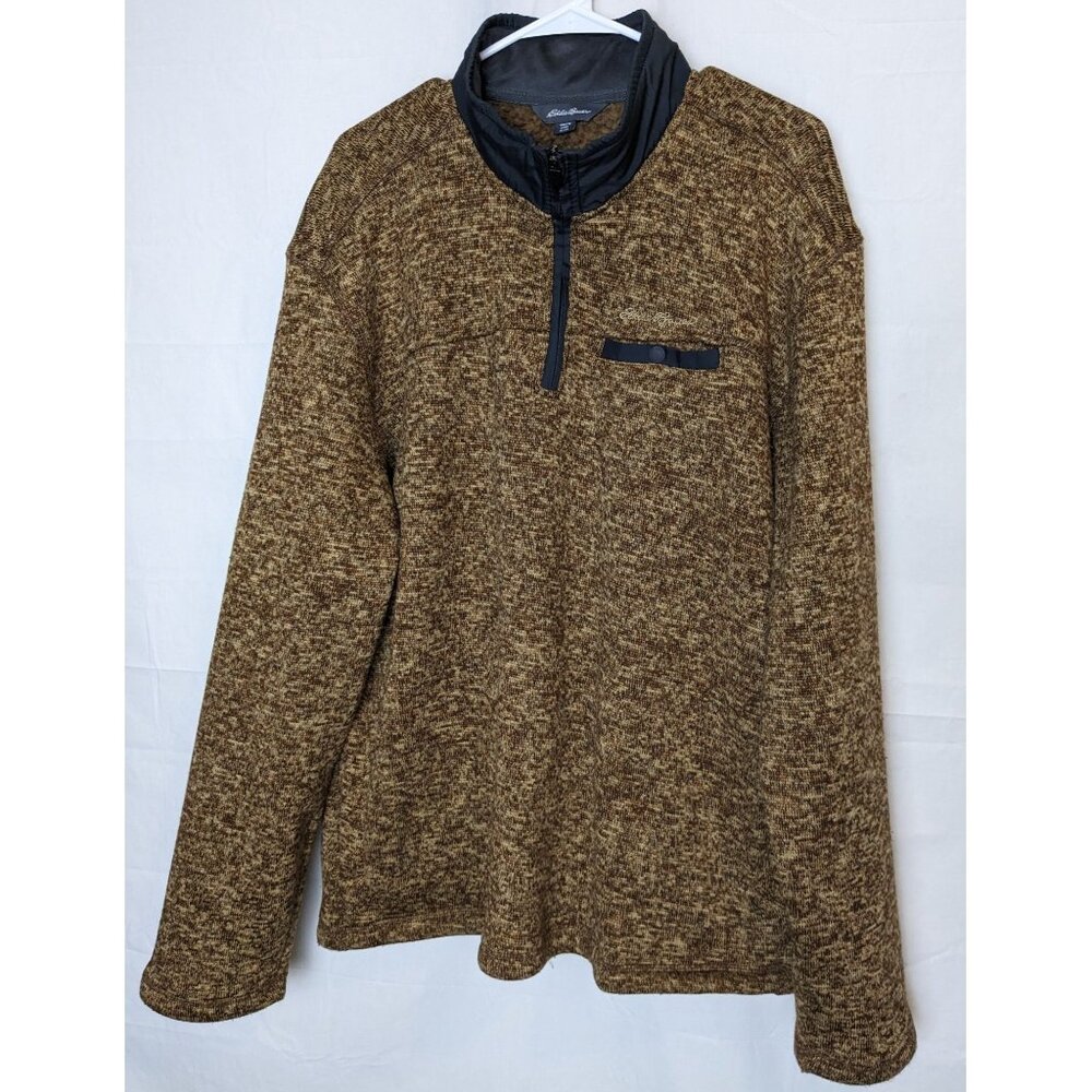 Eddie Bauer Men's 1/4 Zip Long Sleeve Fleece Pullover Size XL‎ Sweater